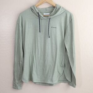 Columbia Sun Trek Omni-Shade Lightweight Hooded Pullover Sage Womens L Outdoor